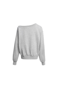 Grey Off - Shoulder Sweatshirt - ANN ANDELMAN