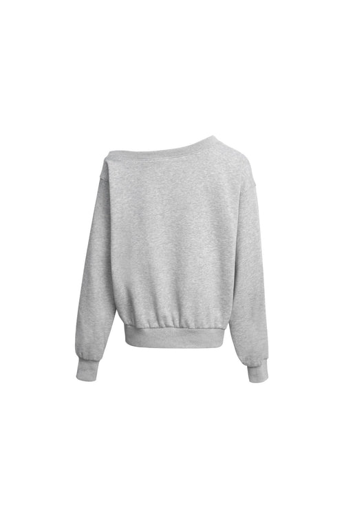 Grey Off - Shoulder Sweatshirt - ANN ANDELMAN