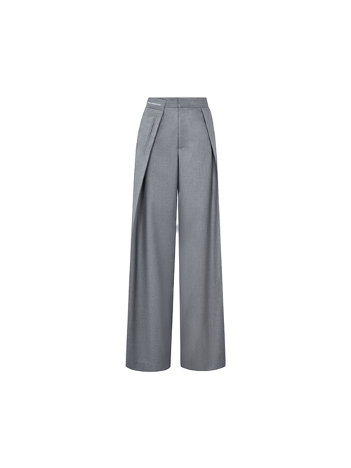 Grey One - side Waistband Folded Deconstructed Trousers - ANN ANDELMAN