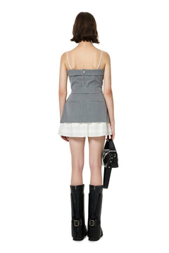 Grey Patchwork Suit Skirt - ANN ANDELMAN