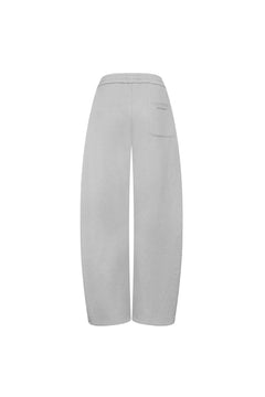 Grey Rhinestone Curved Sweatpants - ANN ANDELMAN