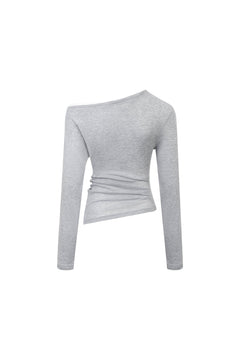 Grey Rhinestone Off - shoulder Top - ANN ANDELMAN