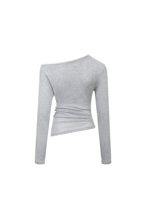 Grey Rhinestone Off - shoulder Top - ANN ANDELMAN