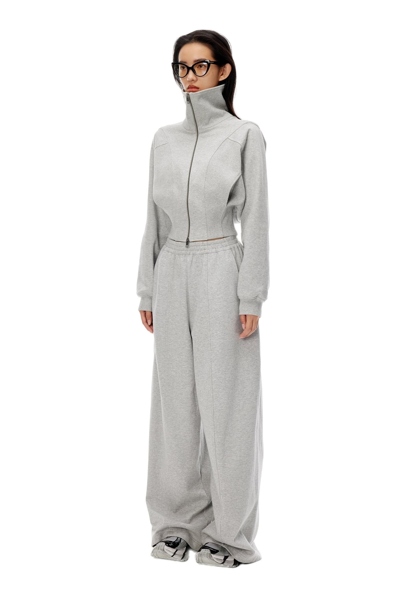 Grey Ribbed Sweatpants | Ann Andelman Official