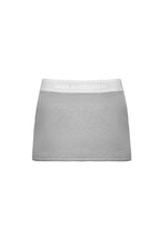 Grey Ribbon Logo Bodycon Mini Skirt - ANN ANDELMAN