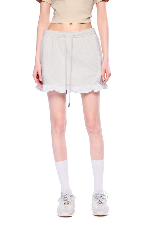 Grey Ruffled Skirt - ANN ANDELMAN