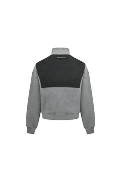 Grey Shawl-style Half-zip Sweatshirt - ANN ANDELMAN