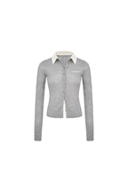 Grey Shirt With Button - down Cardigan - ANN ANDELMAN