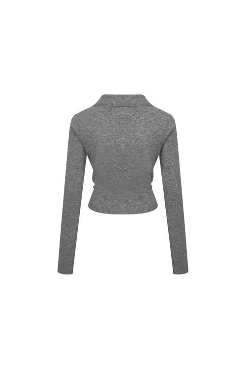Grey Slim - Fit Knitted Cardigan - ANN ANDELMAN