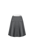 Grey Suit Pleated Skirt - ANN ANDELMAN