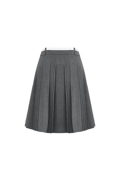 Grey Suit Pleated Skirt - ANN ANDELMAN
