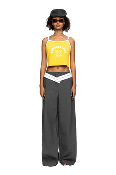 Grey Turn - Up Waist Trousers - ANN ANDELMAN