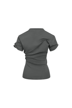 Grey Twist Fold T-shirt - ANN ANDELMAN