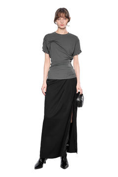 Grey Twist Fold T-shirt - ANN ANDELMAN