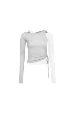 Grey Two - Piece Rhinestone T-shirt - ANN ANDELMAN