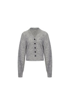 Grey V - Neck Long - Sleeved Cardigan - ANN ANDELMAN