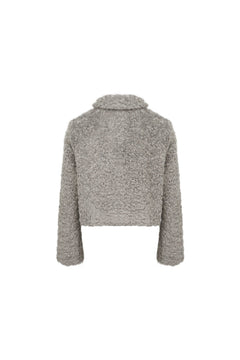 Grey Wool Rolled Collar Jacket - ANN ANDELMAN