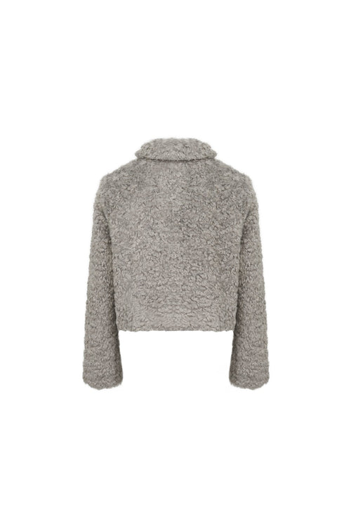 Grey Wool Rolled Collar Jacket - ANN ANDELMAN