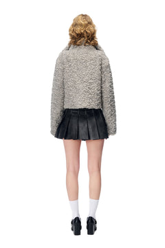 Grey Wool Rolled Collar Jacket - ANN ANDELMAN