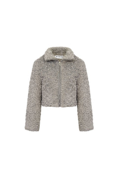 Grey Wool Rolled Collar Jacket - ANN ANDELMAN