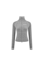 Grey Zip - up Knitted Cardigan - ANN ANDELMAN