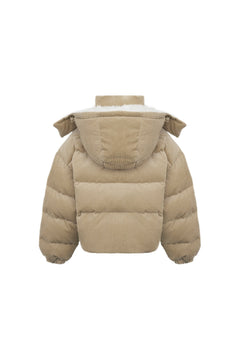 Khaki Corduroy - Lined Down Jacket - ANN ANDELMAN