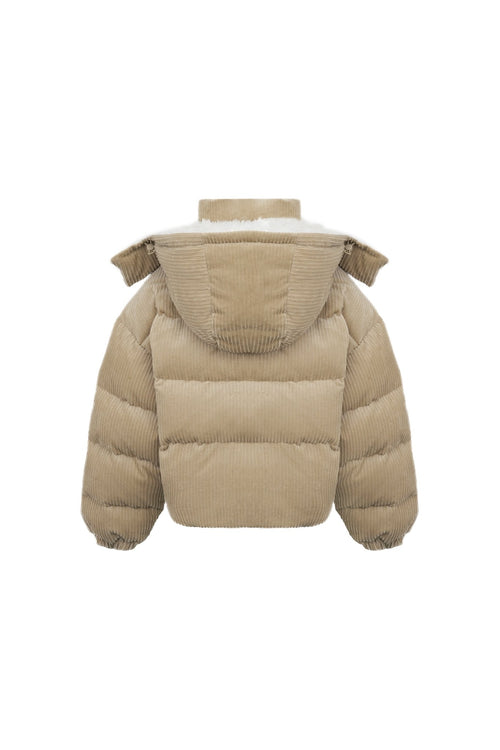 Khaki Corduroy - Lined Down Jacket - ANN ANDELMAN