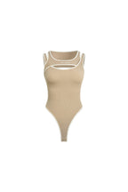 Khaki Deconstructed Bodysuit - ANN ANDELMAN