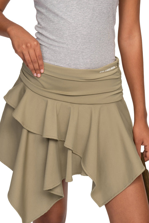 Khaki Draped Waist Skirt - ANN ANDELMAN