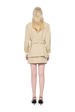 Khaki Drawstring Work Jacket - ANN ANDELMAN