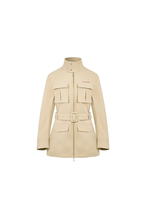 Khaki Drawstring Work Jacket - ANN ANDELMAN