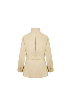 Khaki Drawstring Work Jacket - ANN ANDELMAN