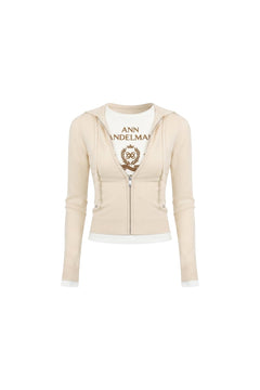 Khaki Faux Two-piece Cardigan - ANN ANDELMAN