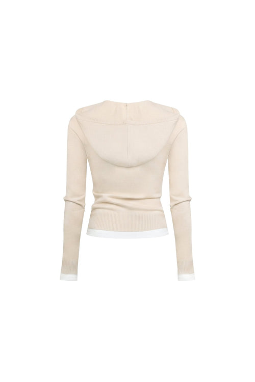Khaki Faux Two-piece Cardigan - ANN ANDELMAN