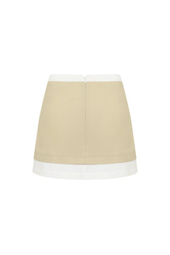 Khaki Flared Mid - waist Skirt - ANN ANDELMAN
