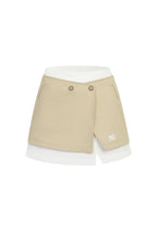 Khaki Flared Mid - waist Skirt - ANN ANDELMAN