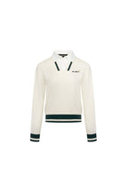 Light Apricot Polo Collar Faux Two - piece Knit Sweater - ANN ANDELMAN