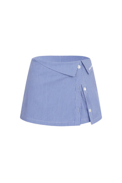 Light Blue Deconstructed Double - Layer Shorts - ANN ANDELMAN