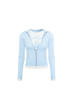 Light Blue Faux Two-piece Cardigan - ANN ANDELMAN