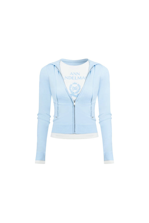 Light Blue Faux Two-piece Cardigan - ANN ANDELMAN