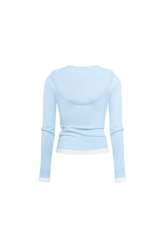 Light Blue Faux Two-piece Cardigan - ANN ANDELMAN