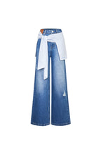 Light Blue Jeans With Shirt Tie Detail - ANN ANDELMAN