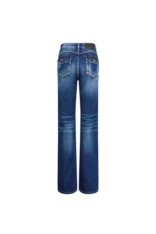 Light Blue Low - rise Ripped Jeans - ANN ANDELMAN