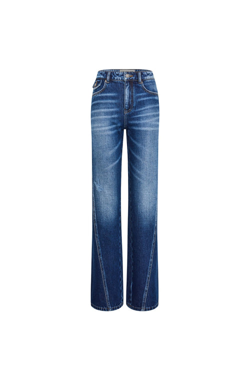 Light Blue Low - rise Ripped Jeans - ANN ANDELMAN
