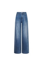 Light Blue Rhinestone High - waisted Retro Jeans - ANN ANDELMAN