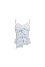 Light Blue Striped Bow Camisole Top - ANN ANDELMAN