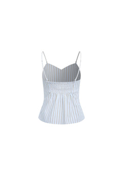 Light Blue Striped Bow Camisole Top - ANN ANDELMAN