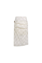 Light Khaki Plaid Thin Pencil Skirt - ANN ANDELMAN