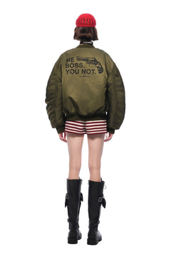 Military Green Bomber Jacket - ANN ANDELMAN