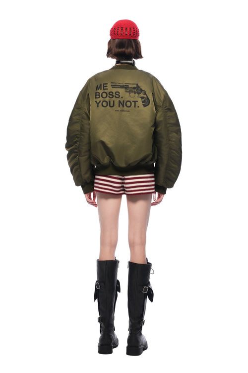 Military Green Bomber Jacket - ANN ANDELMAN